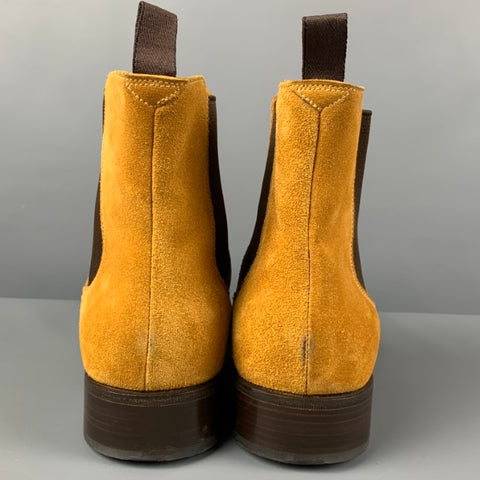 PRADA Size 12 Natural Suede Leather Ankle Boots