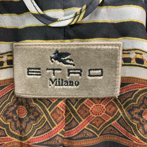 ETRO Size 12 Black Cotton Elastane Velvet Jacket