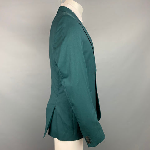 PAUL SMITH Size 42 Green Wool Notch Lapel Sport Coat