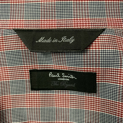 PAUL SMITH Size L Red & Black Checkered Cotton Long Sleeve Shirt