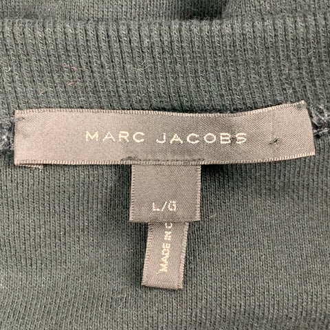 MARC JACOBS Taille L Pull à col rond en coton pailleté noir et or