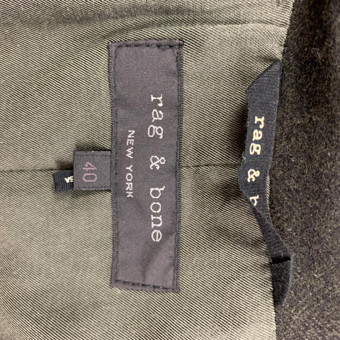 RAG & BONE Size 40 Hunter Green Herringbone Wool Nylon Vest