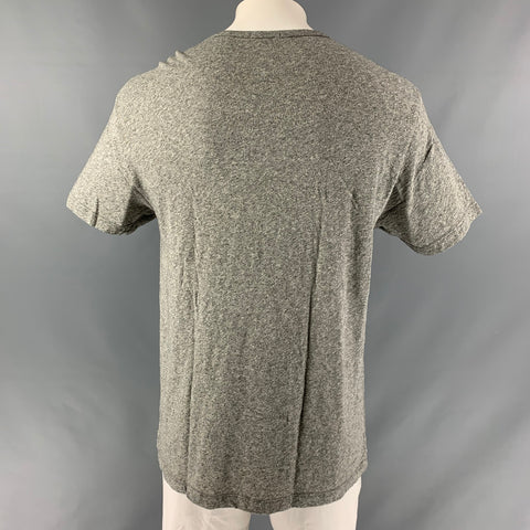 HIRO CLARK Size XL Grey Black Graphic Cotton T-shirt