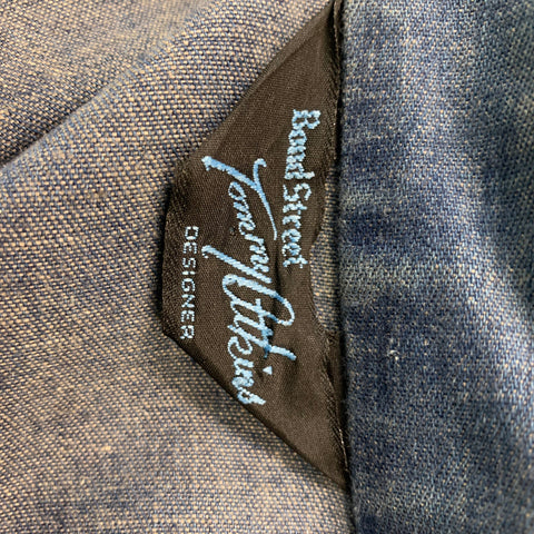 TOMMY ATKINS Size M Blue Solid Cotton Lace Up Long Sleeve Shirt