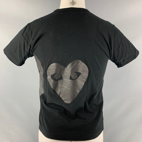 COMME des GARCONS PLAY Size S Black Graphic Cotton Crew-Neck T-shirt