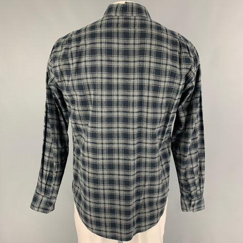 BOB SCALES Size L Gray Checkered Cotton Button Down Long Sleeve Shirt
