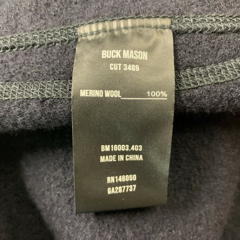 BUCK MASON Size L Navy Merino Wool Solid Jacket