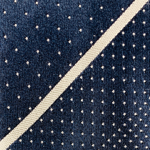 PRADA Navy White Dots Silk Satin Tie