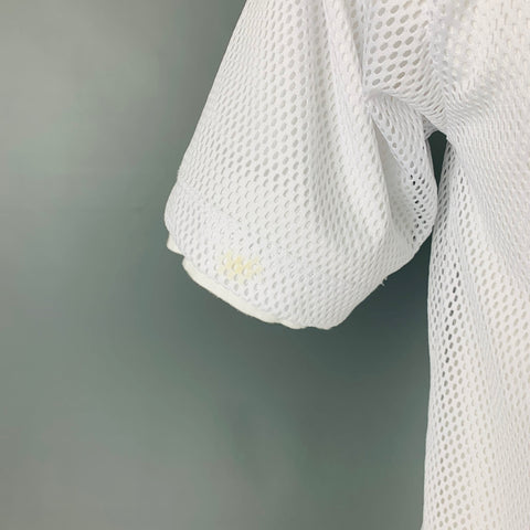DRIES VAN NOTEN Size XL White Mesh Cotton Polyester Double Layer T-shirt