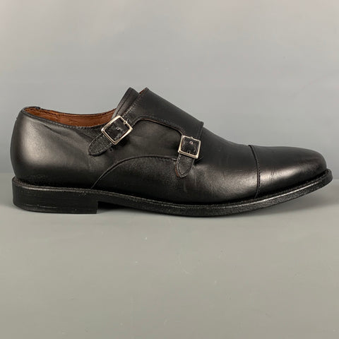 ALLEN EDMONDS Size 10 Black Leather Double Monk Strap Lace Up Shoes