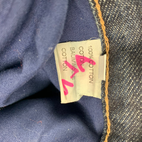 GUCCI by Tom Ford Fall 1999 Size 38 Blue Lavender Gunmetal Floral Embroidery Denim Jeans