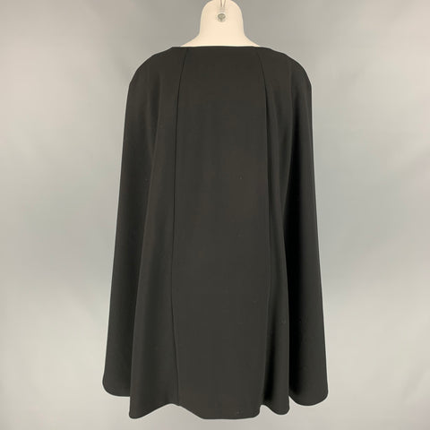 TRINA TURK Size 8 Black Polyester Blend Above Knee Cape Dress