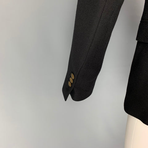 DOLCE & GABBANA Size 36 Black Cashmere Silk Peak Lapel Sport Coat