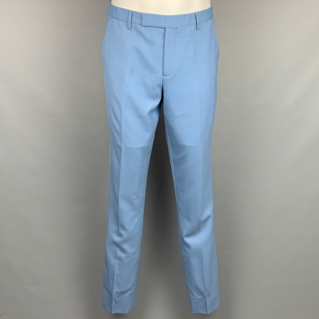 PAUL SMITH Soho Fit Size 40 Regular Light Blue Wool Notch Lapel Suit