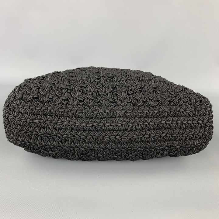 CARRIE FORBES Black Crochet Shoulder Strap Handbag