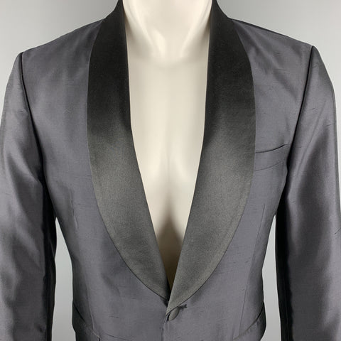 TIGER of SWEDEN Size 40 Black Silk Shawl Collar Sport Coat
