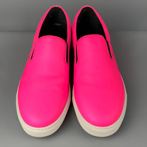 DSQUARED2 Size 10 Neon Pink Nylon Slip On Sneakers