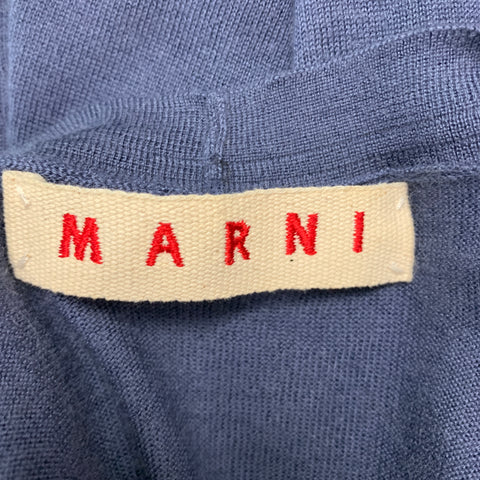 MARNI Size 2 Blue Cashmere 3/4 Sleeves Cardigan