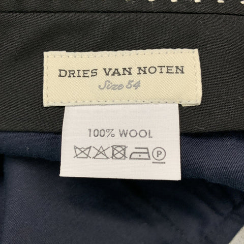 DRIES VAN NOTEN  Size 44 Black Beige Pink Tie Dye Wool Notch Lapel Suit