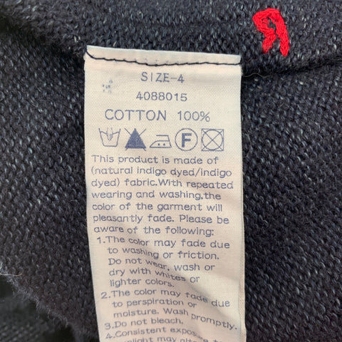 45rpm Size L Indigo Knitted Cotton Buttoned Cardigan
