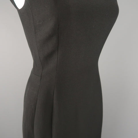 LANVIN Automne 2006 Taille 6 Robe droite sans manches en mélange de laine noire