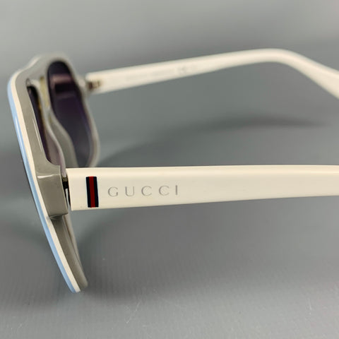 GUCCI Blue White Acetate Sunglasses
