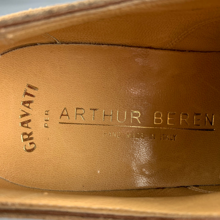 GRAVATI for ARTHUR BEREN Size 8 Tan Textured Leather Lace Up Shoes