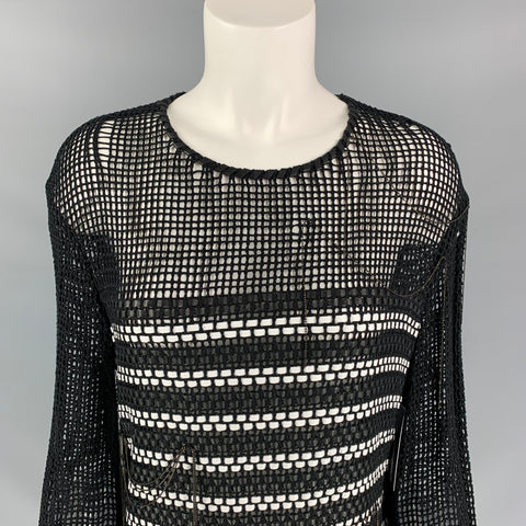 MAGDA BUTRYM Size S Black &  White Cotton Knit Dress
