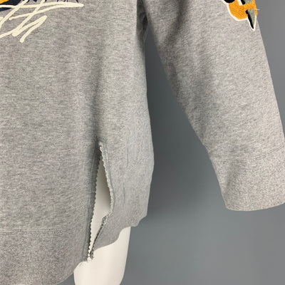 UNDERCOVER Size One Size Grey Yellow Applique Cotton Oversized Sweatshirt