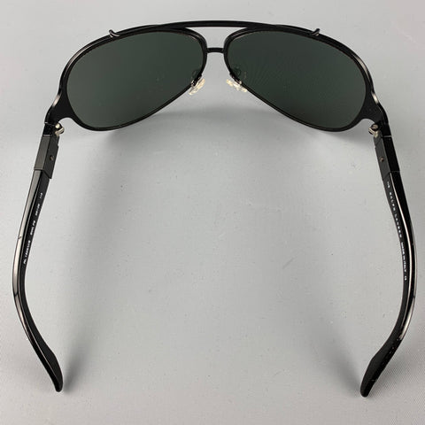 RALPH LAUREN Black Metal Aviator Sunglasses