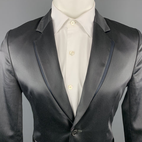 PAUL SMITH Taille de poitrine M Manteau de sport à revers cranté en coton mélangé ardoise