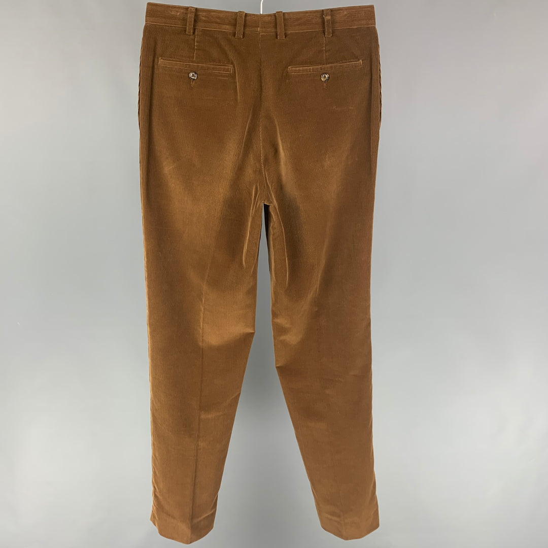 LORO PIANA Size 32 Brown Corduroy Zip Fly Casual Pants