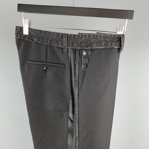 VIKTOR & ROLF Size 32 Black Mixed Fabrics Wool / Mohair 32 Tuxedo Dress Pants