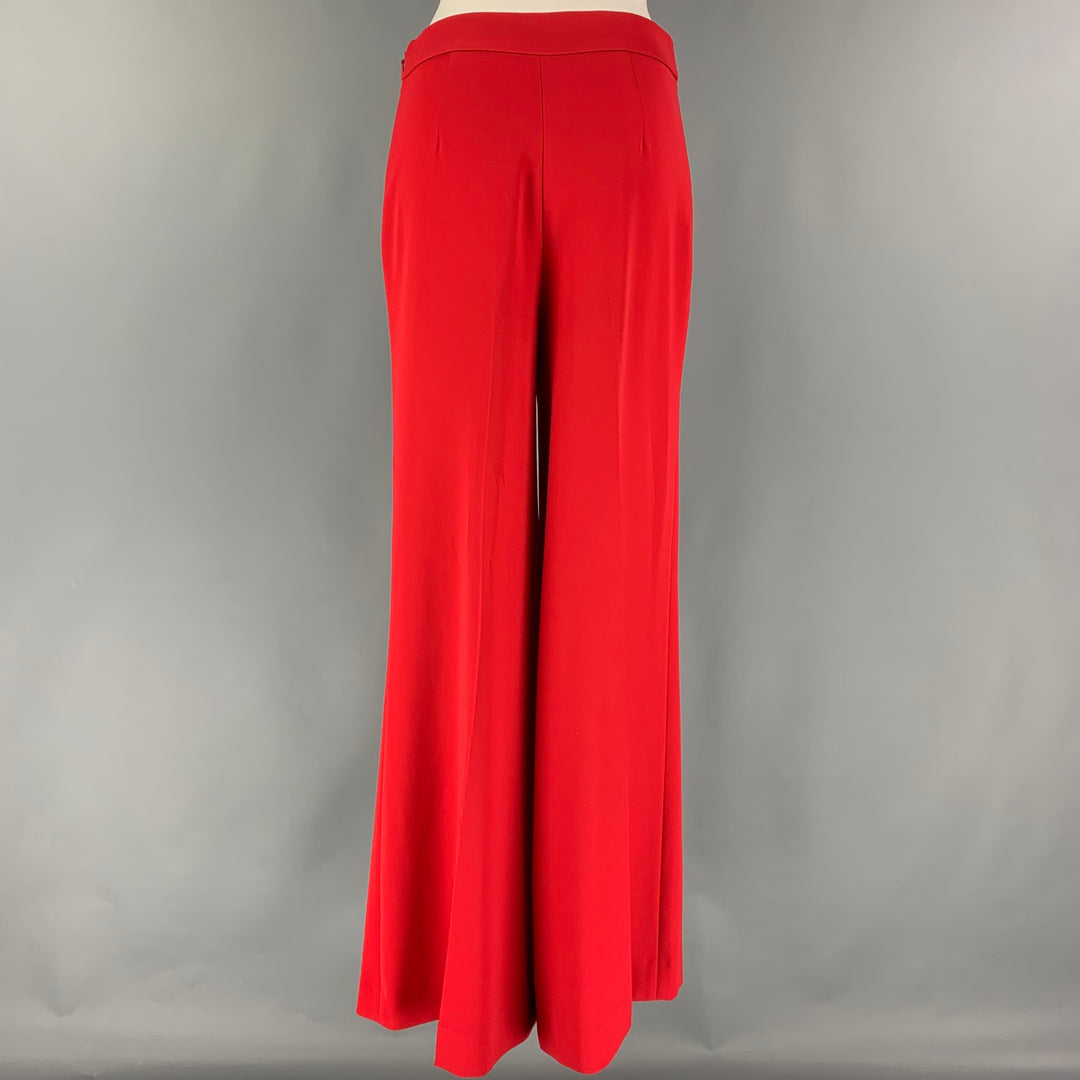 CAROLINA HERRERA Size 4 Red Polyester Wide Leg Dress Pants – Sui Generis  Designer Consignment