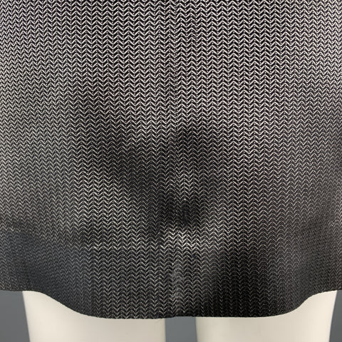 DOLCE & GABBANA Size 40 Silver & Black Herringbone Silk Blend Sport Coat