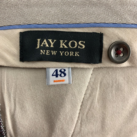 JAY KOS NY Size 32 Grey Red Blue Plaid Wool Button Fly Dress Pants