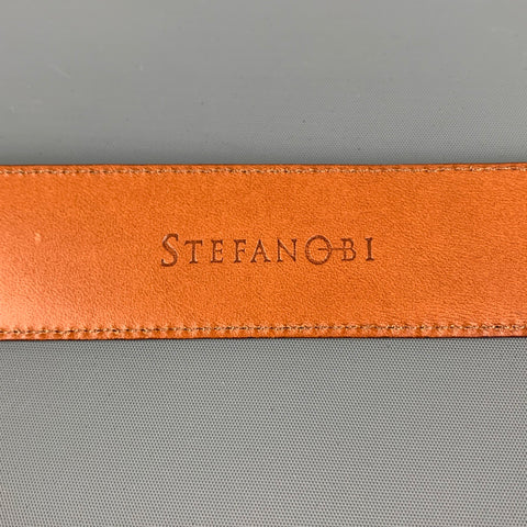 STEFANOBI Size 38 Navy Leather Belt