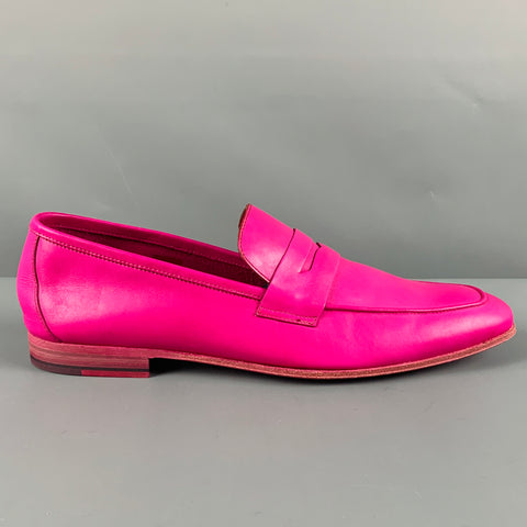 PAUL SMITH Size 10 Fuchsia Pink Leather Slip On Loafers