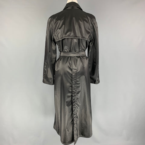 ARMANI COLLEZIONI Talla 6 Chubasquero con cinturón en mezcla de poliéster negro