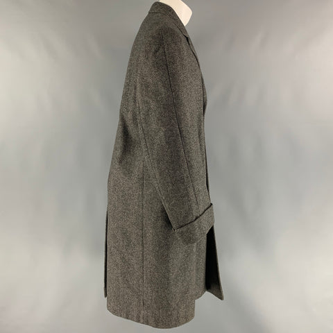 BURBERRYS  Size 40 Grey Black Nailhead Wool Notch Lapel Coat