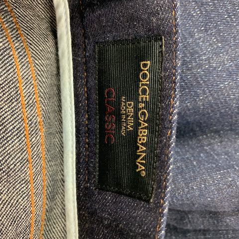 DOLCE & GABBANA Size 36 Indigo Contrast Stitch Denim Button Fly Jeans