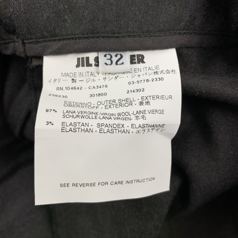 JIL SANDER Size 0 Charcoal Virgin Wool Straight Leg Dress Pants
