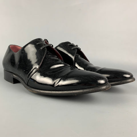 DOLCE & GABBANA Size 8.5 Black Leather Lace Up Shoes