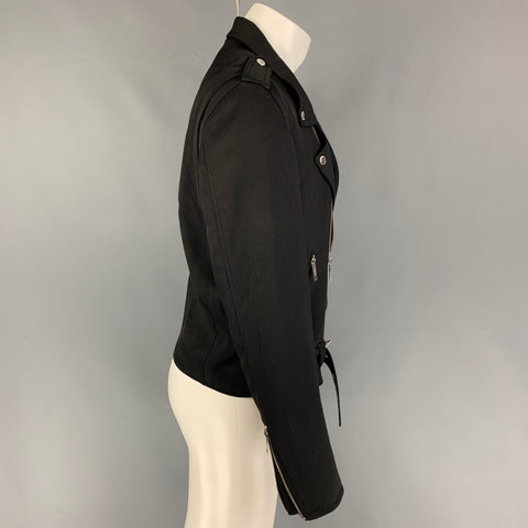 THE KOOPLES Size M Black Viscose Biker Jacket