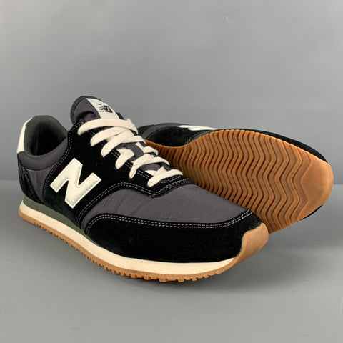 JUNYA WATANABE x NEW BALANCE Size 11 Black White Mixed Materials Nylon Lace Up Sneakers