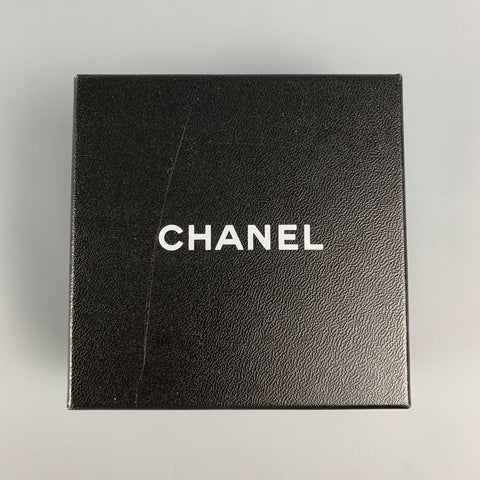 CHANEL White Silk Camelia Flower Brooch