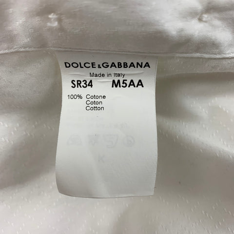 DOLCE & GABBANA Size S White Cotton French Cuff Long Sleeve Shirt