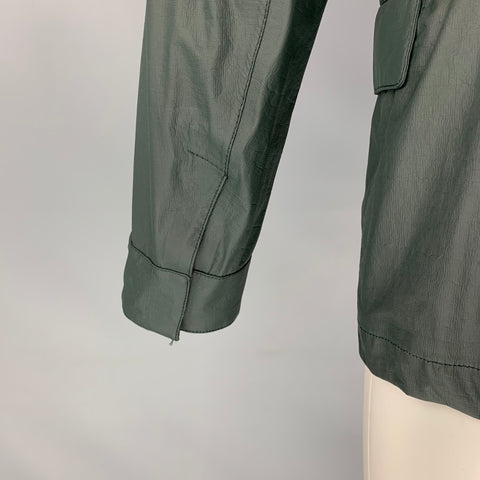 ARMANI COLLEZIONI Size 38 Dark Green Polyethylene Zip Up Water Repellent Jacket