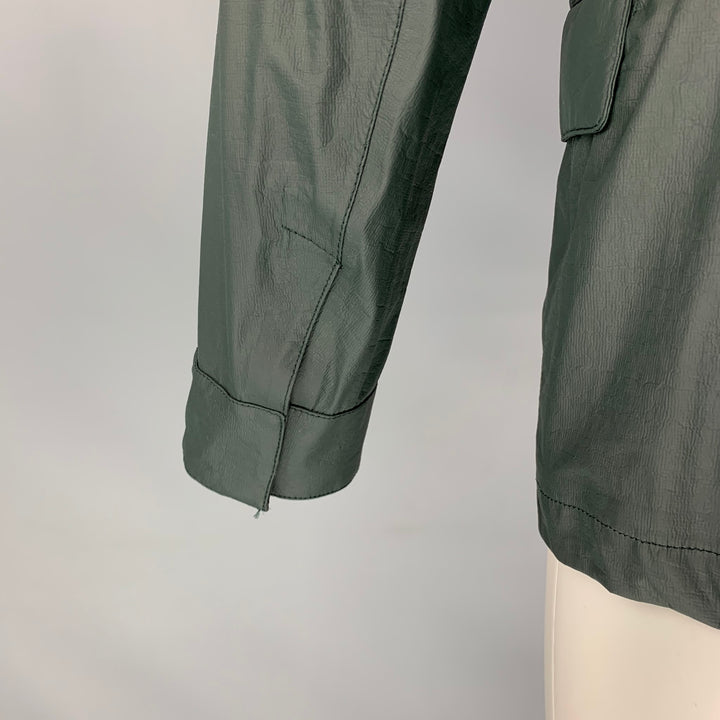 ARMANI COLLEZIONI Size 38 Dark Green Polyethylene Zip Up Water Repellent Jacket