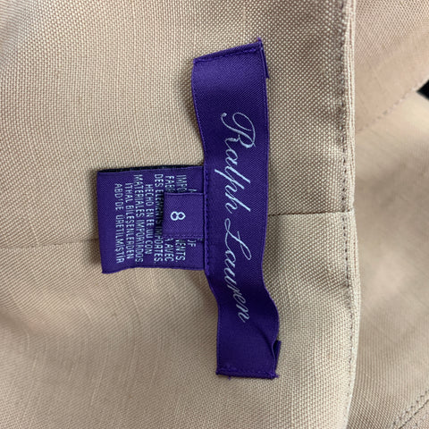 Colección RALPH LAUREN Talla 8 Vestido con broches en mezcla de acetato beige